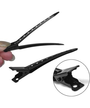 Zsanhua 26 Pieces Duck Bill Hair Clips 9cm Duck Bill Hairpins Curl Clips Stainless Steel Curl Clips Sectioning Clips with Holes Clips Hair Styling Clips for Salon and DIY (Black) - Buy Online on GoSupps.com