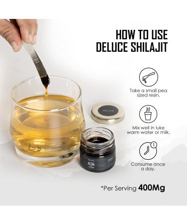 Deluce Himalayan Shilajit Resin (30g) | 85+ Trace Minerals 75%+ Fulvic Acid | High Potency Gold Grade | Energy & Stamina Support | Lab Tested | 75 Servings | Vegan Gluten-Free - Buy Online on GoSupps.com