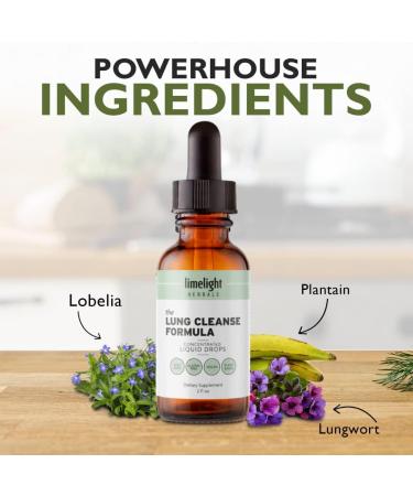 Natural Lung Cleanse Formula - Total Detox with Lobelia, Lungwort & Plantain - 60 Servings - Buy Online on GoSupps.com