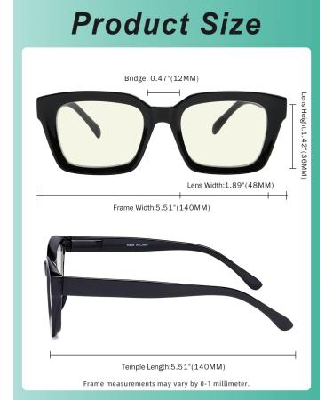 Eyekeper Women's Blue Light Blocking Reading Glasses - Tortoise Oversized Square +1.25 UV Protection - Buy Online on GoSupps.com