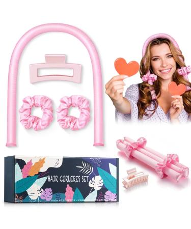 Pintaur attracts without heat Heatless Curls Band silk hair curling winder non -slip heat -free curly curl with hair clip curly winder overnight for long medium hair (pink) - Buy Online on GoSupps.com