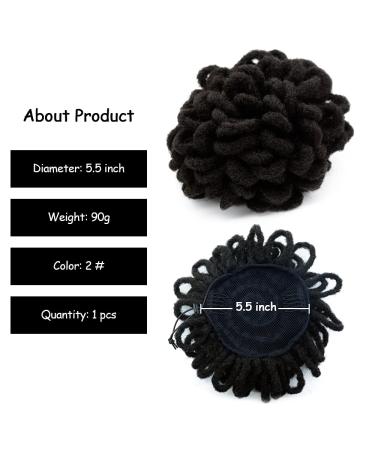 Dreadlocks Bun Afro Puff Drawstring Ponytail Hair Chignon for Black Women | Synthetic Hair Extensions (2#) 2.5 Inch - Pack of 1 - Buy Online on GoSupps.com