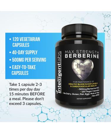 Intelligent Labs Berberine Supplement HCL Plus Max Potency 450 MG Per Capsule - 120 Capsules - Buy Online on GoSupps.com