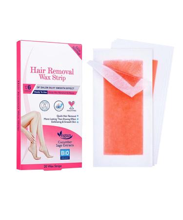 20 wax strips Hair removal wax paper hair removal wax strips suitable for arms legs armpit hair eyebrows men's and women's bikini bodies (Red)