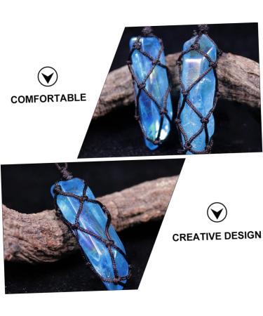 Housoutil Decorative Necklace 1pc Woven Mesh Pendant Handmade Necklaces Crystal Rough Stone Neck Chain - Buy Online on GoSupps.com