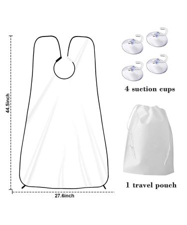 HuaShanDa Beard Bib Apron for Men Shaving & Trimming - Waterproof Beard Catcher Grooming Cloth with Suction Cups & Travel Pouch - Best Gifts for Men | White - Buy Online on GoSupps.com
