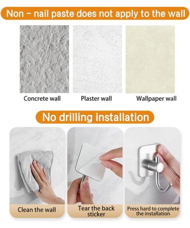 Wooauto 10 Pieces Stainless Steel Self-Adhesive Hooks - Waterproof Shower Razor & Clothes Holder - No Holes Needed - Kitchen & Bathroom Accessories - Buy Online on GoSupps.com