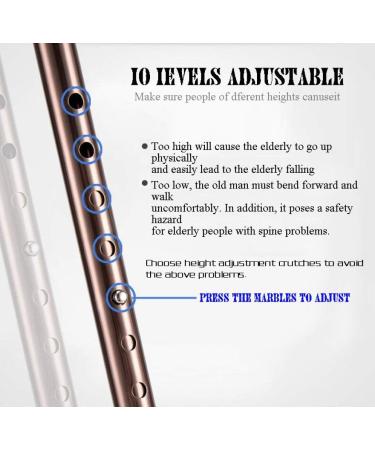 Crutch Lightweight Non-Slip Aluminum Alloy Elderly Walking Stick Retractable Height Adjustable Walking Aid Copper Fashionable Innovate - Buy Online on GoSupps.com