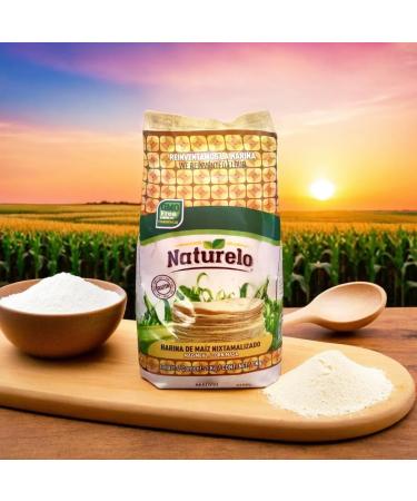 Naturelo Harina De Maiz Blanco 1kg (Pack of 3) / Mexican White Corn Flour Gluten Free & GMO Free Nixtamalized Corn Flour for Tortillas - Buy Online on GoSupps.com