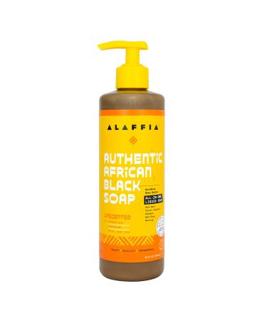 Alaffia Authentic African Black Soap Unscented 16 fl oz (476 ml)