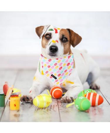 Easter Egg Dog Bandana | Colorful Cotton Scarf for Small Medium Large Dogs | Adjustable Boy Girl Bandana - Buy Online on GoSupps.com