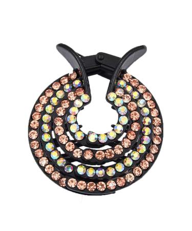 ZHOUBA Women's Rhinestone Hair Clip Champagne and AB Champagne + Ab