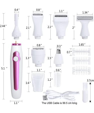 Painless 6-in-1 Electric Razor for Women - Body Hair Removal, Brow, Nose, Legs, Underarms, Bikini Area - Wet & Dry, Rechargeable Trimmer - Buy Online on GoSupps.com