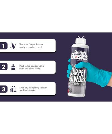 BritishBasics Carpet Powder Refresher | Removes Stains and Odours | Powerful Fabric Cleaner That Eliminates Smells | Fruits of The Forrest Scent 600g White - Buy Online on GoSupps.com