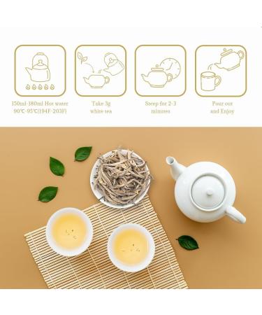  LWXLJMJZC LWXLJMJZC-Silver Needle Osmanthus White Tea-Silver Needle Chinese White Tea-Loose Leaf Tea-White Tea Osmanthus Blend 50g - Buy Online on GoSupps.com