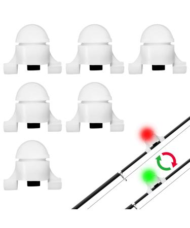 Moerae 6 pieces electronically bite indicator LED bite indicator fishing electronic bite indicator with movement sensor night light alarm lamp led rods clip-on fishing bite gauge for fishing tours