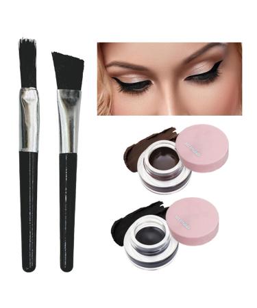 Gel Liner Eyeliner | 2 in 1 Waterproof Smudge Proof Gel Eyeliner Set with Eye Makeup Brushes Long-Wear Gel Eyeliner for Makeup Show Date Women Girls