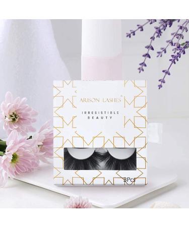 Arison Lashes | 3 Pairs 6D Fake Eyelashes | Natural Black Handmade & Reusable | Shop Internationally - Buy Online on GoSupps.com