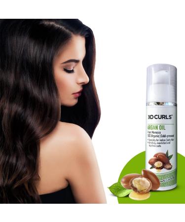 XO Curls Cold-Pressed Organic Argan Oil - Pure & Natural Hair Treatment - Buy Online on GoSupps.com