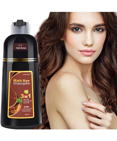 Zixsirp Dark Brown Hair Dye Shampoo for Gray Hair  Herbal Ingredients Shampoo 3 in 1 Black Hair Dye for Women Men  Grey Coverage Shampoo 500ml