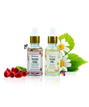 2 Pack Natural Yoni Oil Feminine Wash Ph Balanced for Women Eliminates Vaginal Odor Soothes Ingrown Hair Moisturizing Skin Vitamin E Body Massage Essential Oils Feminine Care Rose/Calendula 30ml