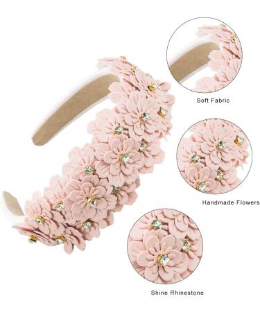 scicent Pink Headband Flower Headband for Women Glitter Hair Hoops Stylish Hair Accessories for Girls Fashion Cute Outdoor Hair Bands Sparkly Bling Diamond Hair Hoops - 25903 - Buy Online on GoSupps.com