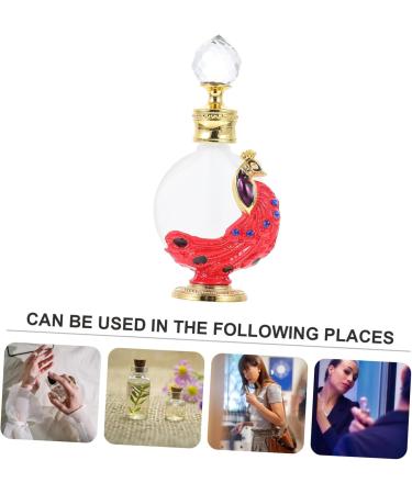 Angoily Middle Eastern Perfume Bottle Glass Perfume Vial Arabian Essential Oil Bottle Vintage Crystal Perfume Bottle Vintage Perfume Bottle Desk Topper Travel Mini Jewelry Aluminum Alloy 13x9x4cm Red - Buy Online on GoSupps.com