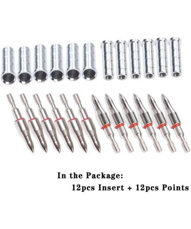 Pinals Archery 100 Grain Field Arrow Points & Aluminum Inserts - 12 Set for Compound & Recurve Bow Hunting - Buy Online on GoSupps.com