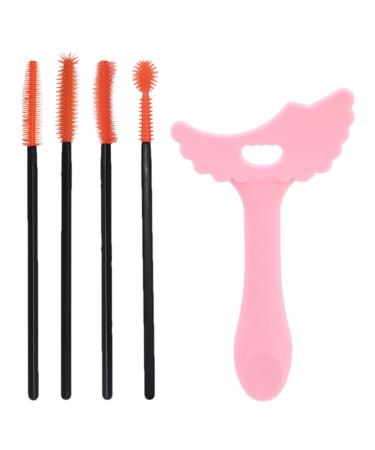 Silicone Mascara Stencil Stencil Template Silicone Applicator Shield Multi-Functional Makeup Aid Tool for Daily Use Dating Night Out Pink + Eyelash Brush