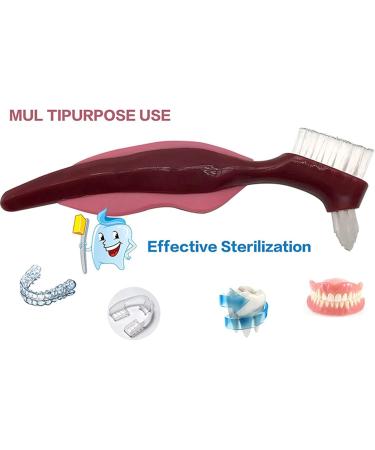 Zwensedhy 4-Part Premium Toothbrush Set - Hard Prosthesis & Cleaning Brush with Multi-Layered Bristles | Portable Double-Page Design for Ultimate Oral Care - Buy Online on GoSupps.com