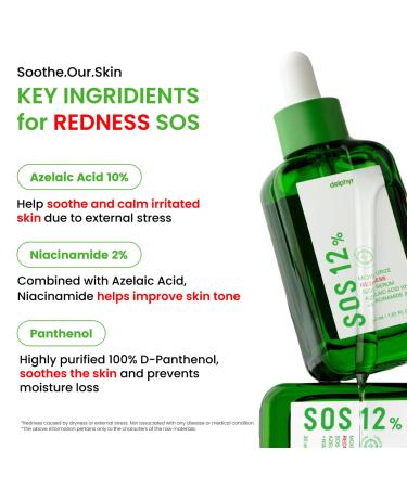 delphyr Moisturize Redness SOS Azelaic Acid 10% + Niacinamide 2% Serum Redness & PIH Soothing Vegan & Fragrance-Free Non-Comedogenic (30ml/ 1.01 fl oz.) - Buy Online on GoSupps.com