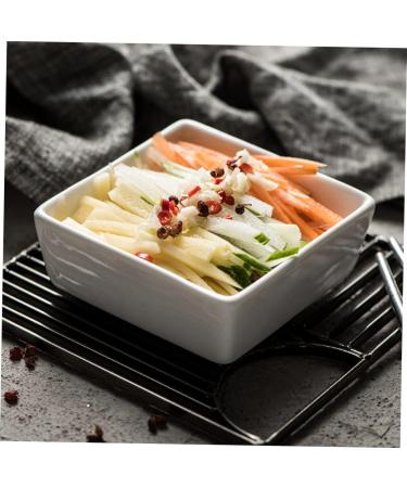 ABOOFAN 2pcs Sauce Dish Dishes Porcelain Saucer Dish Snack Plate Square Seasoning Dish Mini Porcelain Bowls Small Snack Dish Food Seasoning Dish White Ceramics Condiment Platter - Buy Online on GoSupps.com
