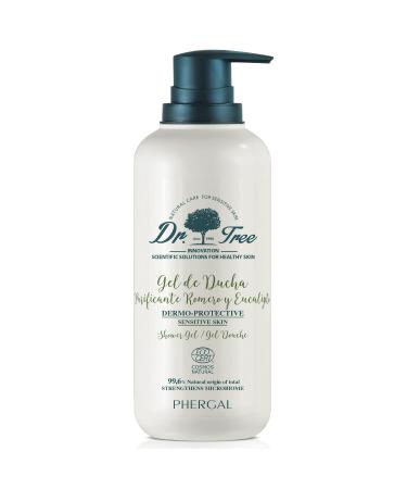 Dr. Tree - Purifying and Protective Shower Gel - Specially formulated for sensitive or atopic-prone skin. Strengthens the microbiome - 99.6% natural ingredients. Rosemary and Eucalyptus. 500 ml