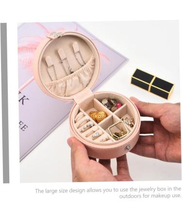 Zerodeko 2pcs Portable Jewelry Box Mens Earring Men Earring Small Earrings Container Girl Jewelry Earring Case Hoop Earrings for Girls Small Containers Watch Box Leather Travel Vintage 10X10X5CMx2pcs Pinkx2pcs - Buy Online on GoSupps.com