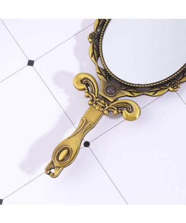 KALLORY Vintage Hand Mirror - Folding Pocket Compact Mirror for Women, Bronze Finish - Buy Online on GoSupps.com