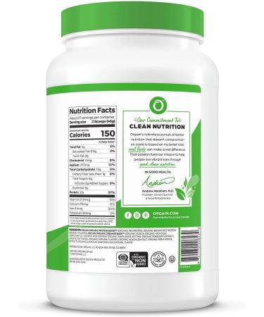 Orgain Organic Plant Based Protein Powder Vanilla Bean 2.74 lb - Vegan, Gluten-Free - Buy Online on GoSupps.com