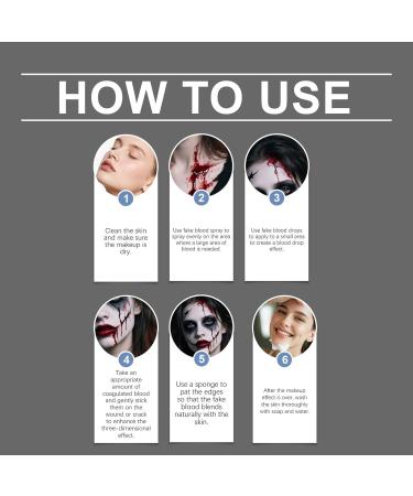 Halloween Blood Makeup Kit Drops and Coagulated Gel with Cleansing Soap Washable Costume Accessories for Cosplay Role-Playing Parties Stage Performances Theme Parties Props - Buy Online on GoSupps.com