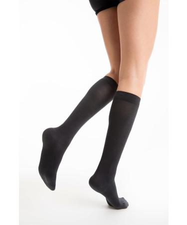 Relaxsan 815 Compression Stockings for Men & Women | 18-22 mmHg Knee-High Support Stockings - XXL Smoke | Lightweight Cotton - Buy Online on GoSupps.com