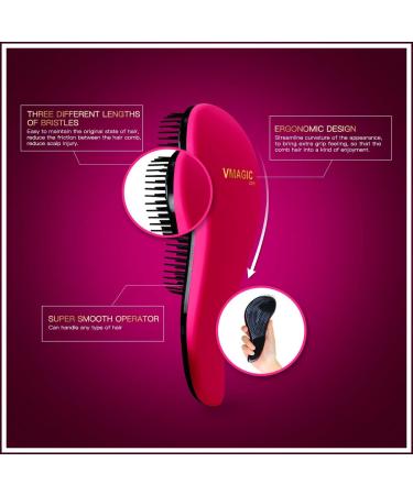 Detangling Brush - Best Brush for Tangled Hair - Wet and Dry Hair - Rose Red - Buy Online on GoSupps.com