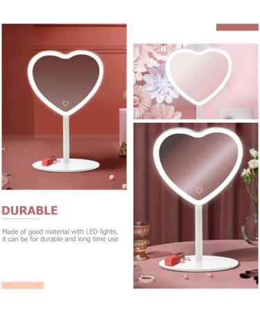 Minkissy LED Love Heart Desktop Makeup Mirror - Touch Sensor Cosmetic Mirror for Home Dormitory - Buy Online on GoSupps.com