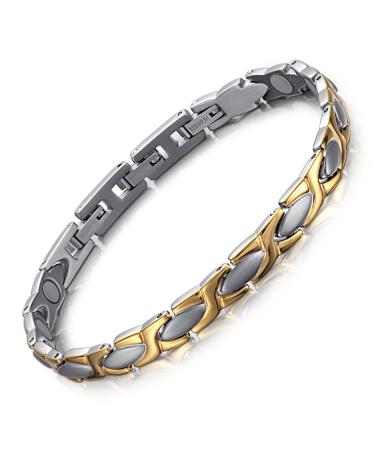 HZX Lady Titanium Magnetic Therapy Bracelet Pain Relief for Arthritis and Carpal Tunnel Improve The Body s Physiological Magnetic Field Eliminate Fatigue