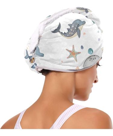 Super Absorbent Marine Animal Hair Towel 2 Pack - Quick Dry Turbans for Women & Girls - Perfect Hair Drying Solution - Buy Online on GoSupps.com