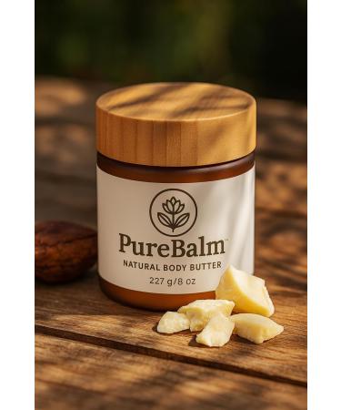 PureBalm Natural Body Butter with Turmeric - Deep moisture for Dry Skin - Shea Butter Coconut Oil & Palm Kernel Seed Oil - 8oz - Buy Online on GoSupps.com