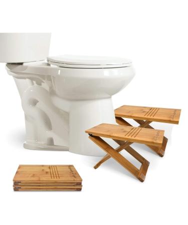 Squat N Go Bamboo X Toilet Stool | Fully Adjustable, Ultra Portable & Eco Friendly | Bonus Travel Bag Included