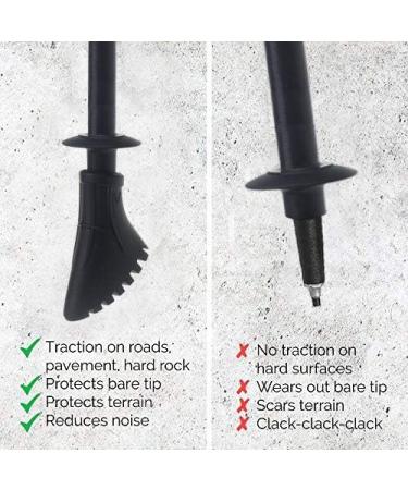 Crestgolf Nordic Walking Pads - 6/10 Piece Rubber Accessories for Asphalt & Stone Trekking Sticks - Durable Black Set for Hiking - Buy Online on GoSupps.com