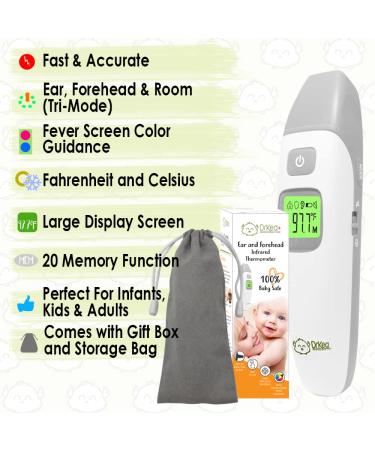 DrKea Baby Thermometer - Accurate Forehead & Ear Dual Mode Fever Thermometer for Kids & Adults - Buy Online on GoSupps.com