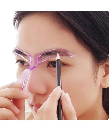 Eyebrow Stencil for Beginners, Reusable, 3 Minute Makeup (Purple)