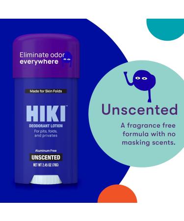 HIKI Whole Body Deodorant Cream - Aluminum-Free Talc-Free Unscented for Skin Folds & Sensitive Areas - 2 Pack (2.45 oz each) - Ideal for Body Rolls & Private Parts - Buy Online on GoSupps.com