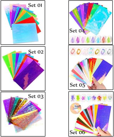 Self-Adhesive Decals Manicure Holographic Nail Sticker Ice Cube Aurora Mix Styles(set 04) - Buy Online on GoSupps.com