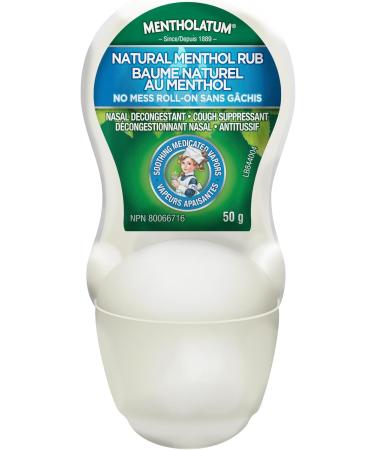 Mentholatum No Mess Natural Menthol Rub Roll On Vapourizing Rub Cough Suppressant & Nasal Decongestant 50g - Buy Online on GoSupps.com